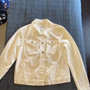 White House Black Market white jean jacket